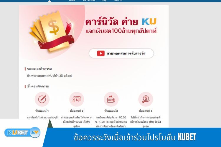 ข้อควรระวังเมื่อเข้าร่วมโปรโมชั่น KUBET